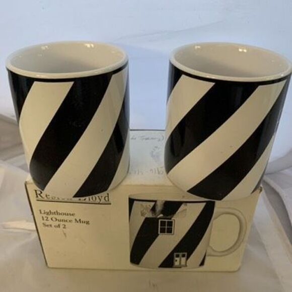 Reston Lloyd Lighthouse 12 Oz Mugs Set of 2 *New* - Picture 3 of 8